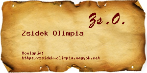 Zsidek Olimpia névjegykártya